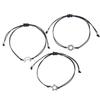 Sun Moon Stars Wax Cord Bracelet Set - Handmade 3-Piece for Friends & Couples