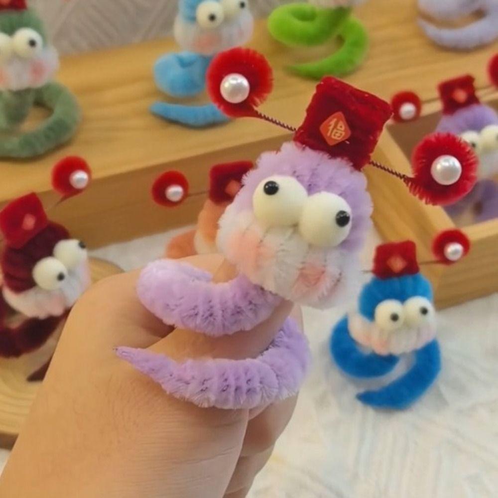 

Little Snake Snake Twisted Rod Plush Toy Handmade Snake Twisting Bar Material Bag Children Gift зелений