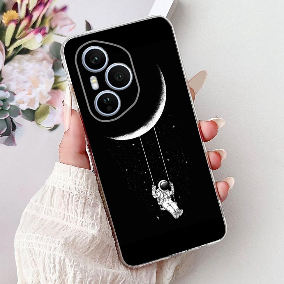 Clear For Honor 400 Pro Case DNP-NX9 Cute Cartoon Cat Fashion Flower Funny Painted Soft Bumper For Honor 400Pro Back Cover Funda