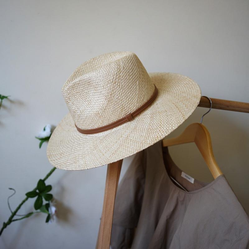 Summer Men'S And Women'S Korean French Retro Wide-Brimmed Grass Woven Straw Hat Panama Jazz Top Hat Shading Holiday Beach