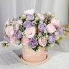 Artificial White Peony Bouquet Vase Decoration for Home or Wedding