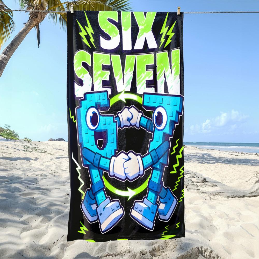Ka Chen Muda White 1Pc Six Seven 67 Friendship Beach Towel Quick-Dry Polyester Lightweight Soft Swim Towel For Travel Surfing Camping Beach Essenti