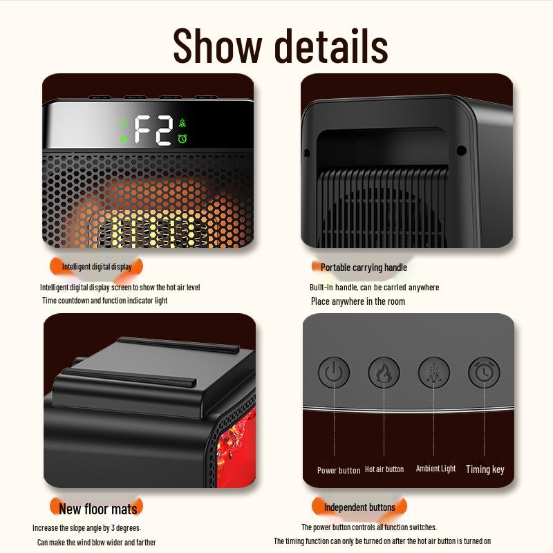 Smart Digital Desktop Heater with High Power Quick Heating & Temperature Control