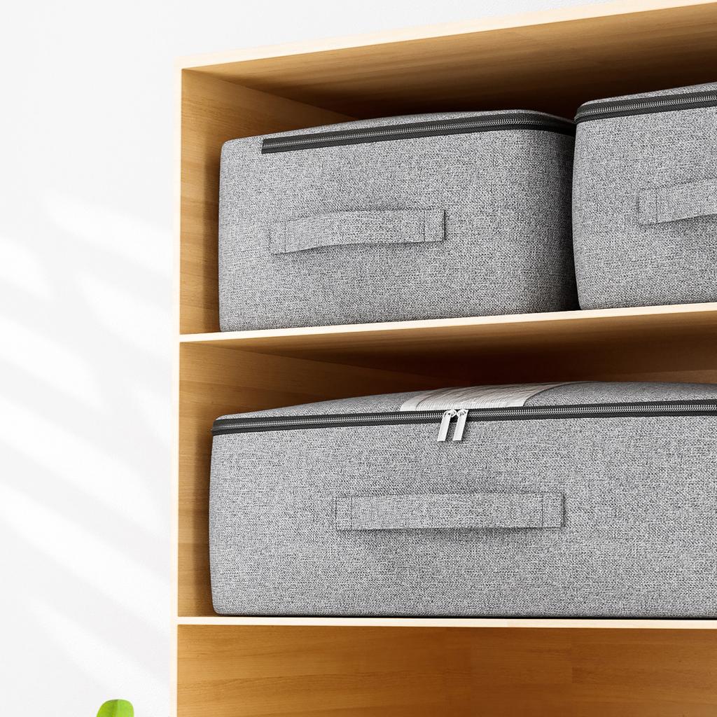 1PC large bed bottom storage bag Clothing organizer zipper folding organizer Bedroom shelf wardrobe gray