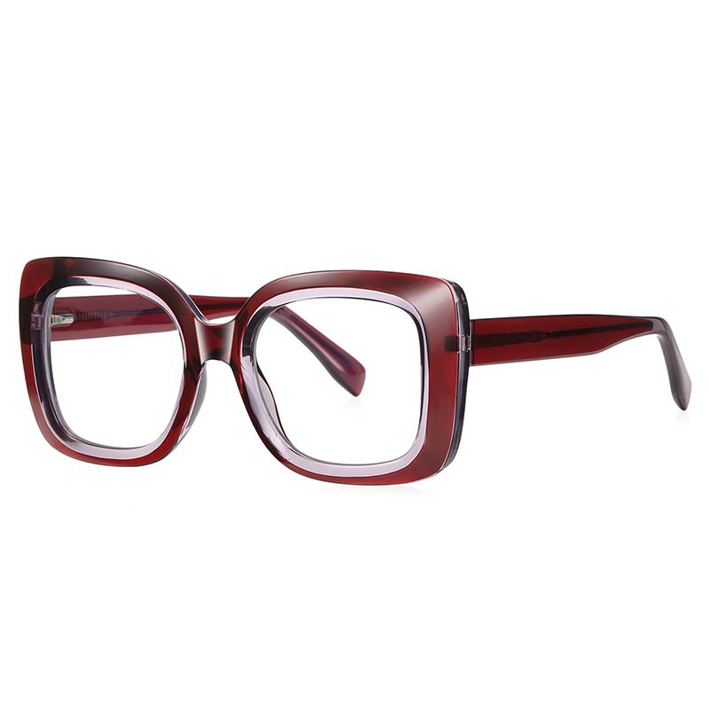 Pink Frame Square Finished Glasses Nearsighted Women  Spring Hinge Square Prescription Spectacles Power 0 -0.5 -0.75 To -6.0