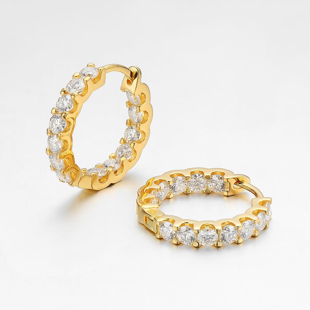 EWYA Luxury Moissanite Hoop Earrings 2.6 Carat D Color S925 Silver Earring For Women Party Fine Jewelry Christmas Gift