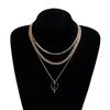 Elegant Drip Glaze Heart Charm Necklace Multi Layering Pendant Jewelry Accessory Adjustable Length Retro Design