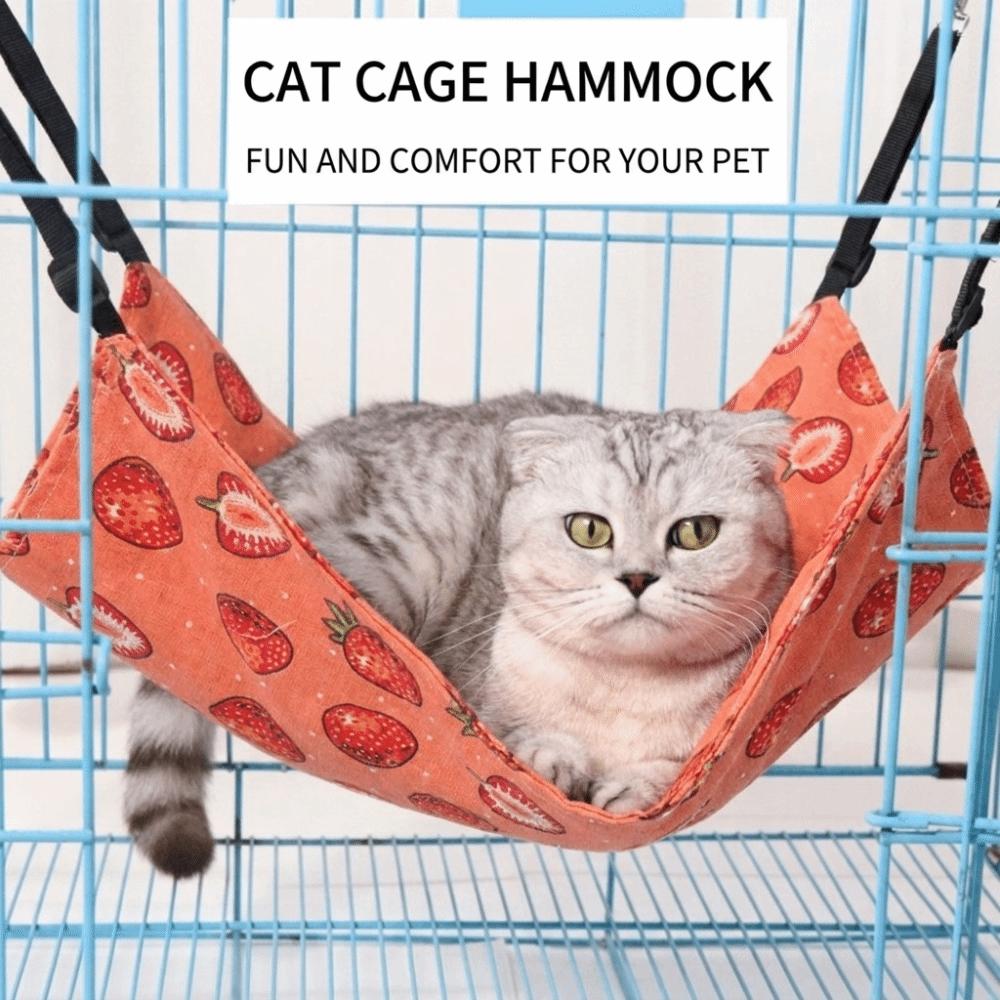 Hanging Cat Sleeping Bag Double-sided Cat Bed Cartoon Cat Hammock Pet Cage