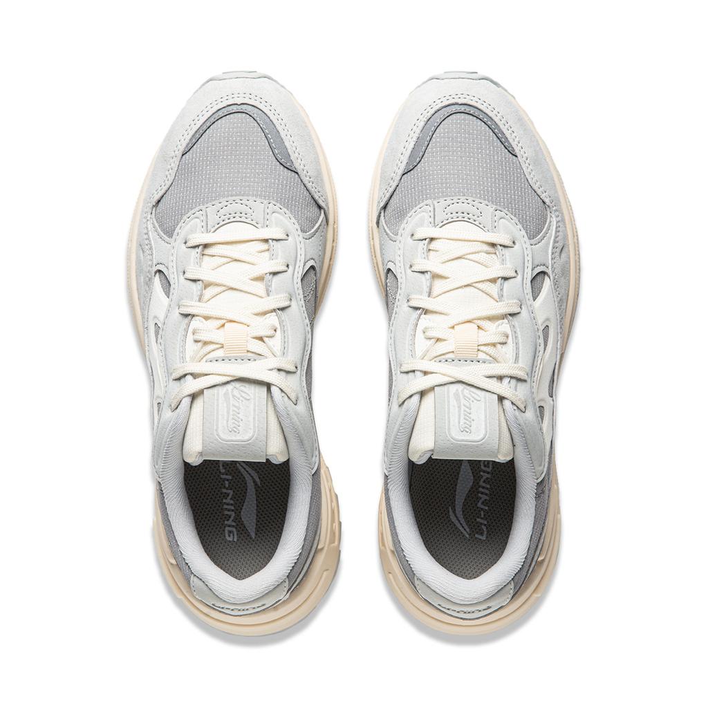 New LiNing ChengFeng Anti-Slip And Wear-Resistant Cushioning Height Increasing Low-Top Casual Shoes Women's Gray AGCU118-2