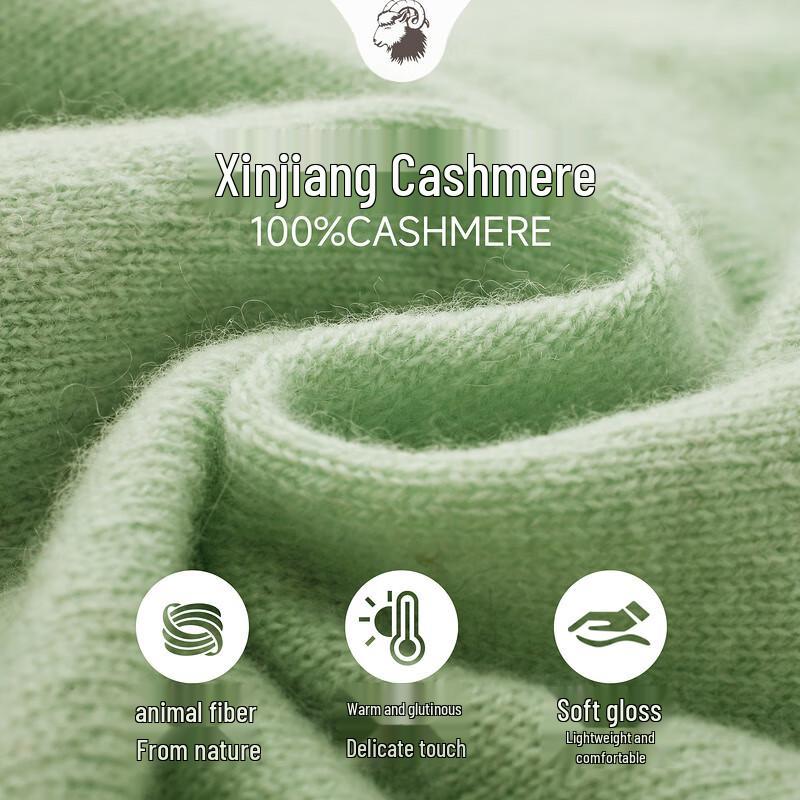 Zhaojun Women's V-Neck 100% Cashmere Sweater