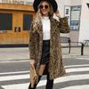 VAYLA  Autumn Winter Fur Coat Women Fashion Casual Square Collar Imitation Leopard Faux Fur Coat Plush Long Coat Winter Jacket