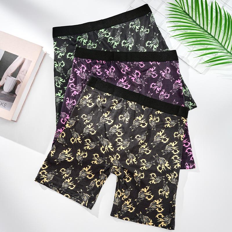 Atmungsaktive bedruckte Boxershorts für Herren - Bequeme Unterwäsche mit langem Bein