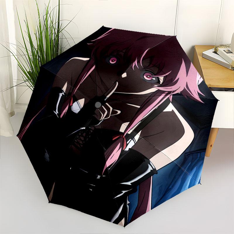 1 PC Automatic Folding Umbrella - Gasai Yuno Pattern Portable Foldable Design With 8 Ribs Christmas Birthday Gifts