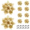 10Pcs with Clips Artificial Flowers for Christmas Tree Christmas Fake Flowers Pendant  Home Decor