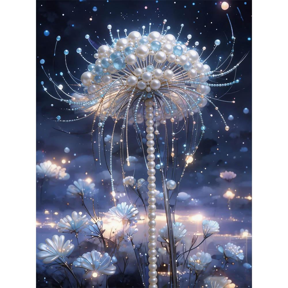 5D Безрамная жемчужная картина Одуванчик Сделай сам Ручная работа Липкий бриллиант Творческая холстовая картина Декорация спальни Гостиная Настенная картина 30x40cm