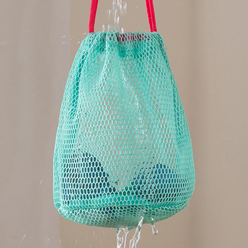 Bolsa de Almacenamiento de Malla de Nylon con Cordón Bolsa de Viaje Multiusos Para Productos Digitales Maquillaje Organizador de Cosméticos Exterior