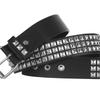 Black Rivet Punk Style Belt with Bright Metal Pyramid Decoration, Suitable for Men and Women