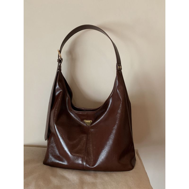 

South Wind Chio2nd Golden Castle Tote Bag Female 2025 New Arrival Casual Sense of Relaxation Hand-Carrying Big Shoulder Bag Caramel Brown