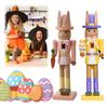 Cute Easter Wood Decorative Bunny Figurine Ornament 12 Inch Easter Decoration Tabletop Figurine for Festive Office Home