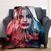 Harley Quinn Chaos Portrait Throw Customizable Blanket Personalized Name Soft Cozy Versatile For Sofa Couch Office Bed Picnics Allseason Use Modern
