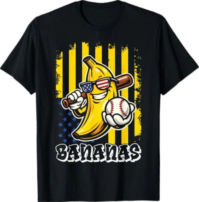 

Graphic Banana Proud Name Retro American Flag T-T-Shirt M