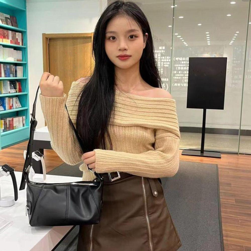 Gothic Y2K Underarm Bag Harajuku Punk Crossbody Bag Temperament PU Shoulder Bag  Portable