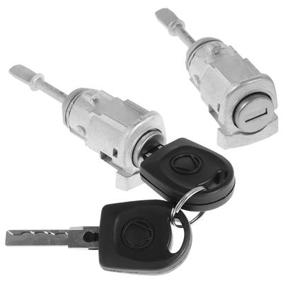 Car Front Door Lock Cylinder with 2 Keys Automotive Front Driver Replacement Repair Kit Door Lock Barrel Cylinder for Golf 4 Mk4