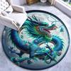 Luxury Sakura Goldfish Dragon Lion Cat Tree Design Carpet Mat Round Machine Washable Rug for Living Room Rugs for Bedroom