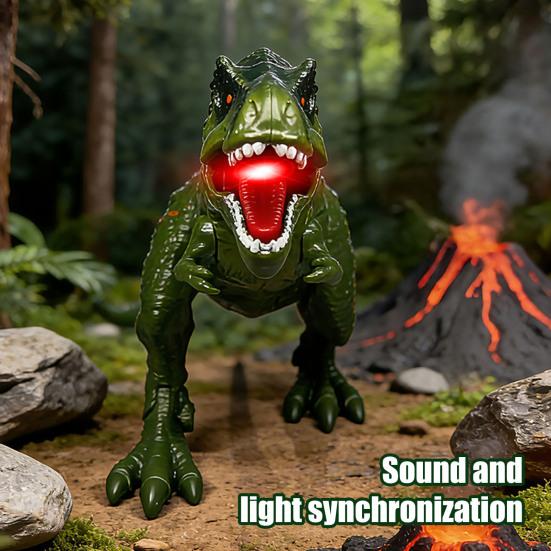 Kids Dinosaur Toy with Light Sound Movable Joints Roaring Tyrannosaurus Rex Carnotaurus Velociraptor Figure Toddlers Educational Simulated Dino Model
