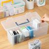 6 Grids Data Cable Storage Case Clear Plastic Office Desktop Sundries Organizer Earphones Mouse Charging Cable Storage Organizer
