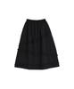 KOOKEESEE Nylon Frill Tiered Long Skirt_Black
