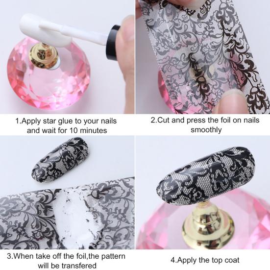 Design 20Pcs Butterfly Nail Art Sticker Starry Sky Transfer Decal Manicure Decor