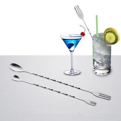 1pc 26/32cm Cocktail Pick Swizzle Sticks Stirrer Bar Spoon Mixing Fork Drink Muddlers Bartender Kitchen Tools Bar