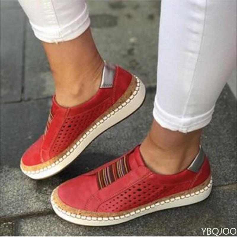 Chaussures Décontractées pour Femmes Printemps Automne Design Creux Douces Confortables Fond Plat Polyvalentes Mode Tendance