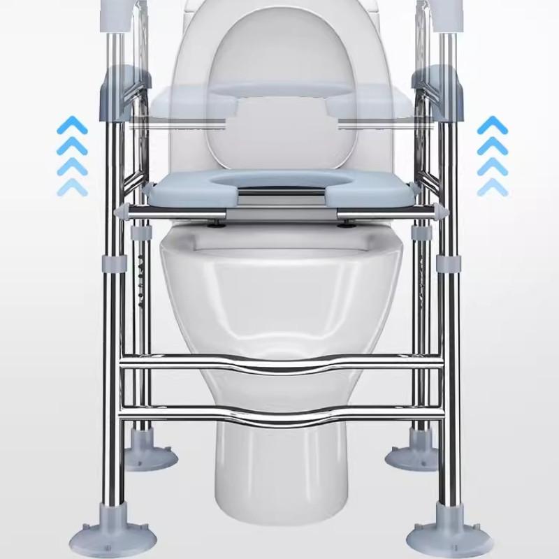 Height Adjustable Toilet Frame Seating And Toilet Heightener Armrest Rack Elderly People Care Household Seating Chair Lifter