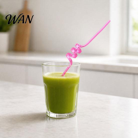 Creative Plastic Straws 10PCS Spiral Straws, Colorful Twisted Translucent Drinking Food-Grade Party PETG Reusable Drink Accessories for Cocktails