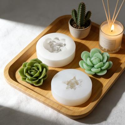 1pcs Succulent Flower Silicone Candle Mold Is Used for Making Soap, Gypsum, Clay, Crafts Molds, Home Gifts, Holiday Decorations