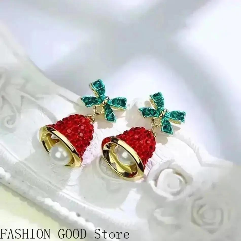 1 Pair Personality Earrings New Year's Gift Red Bell Earrings With Unique Autumn And Winter Temperament High-end Atmosphere