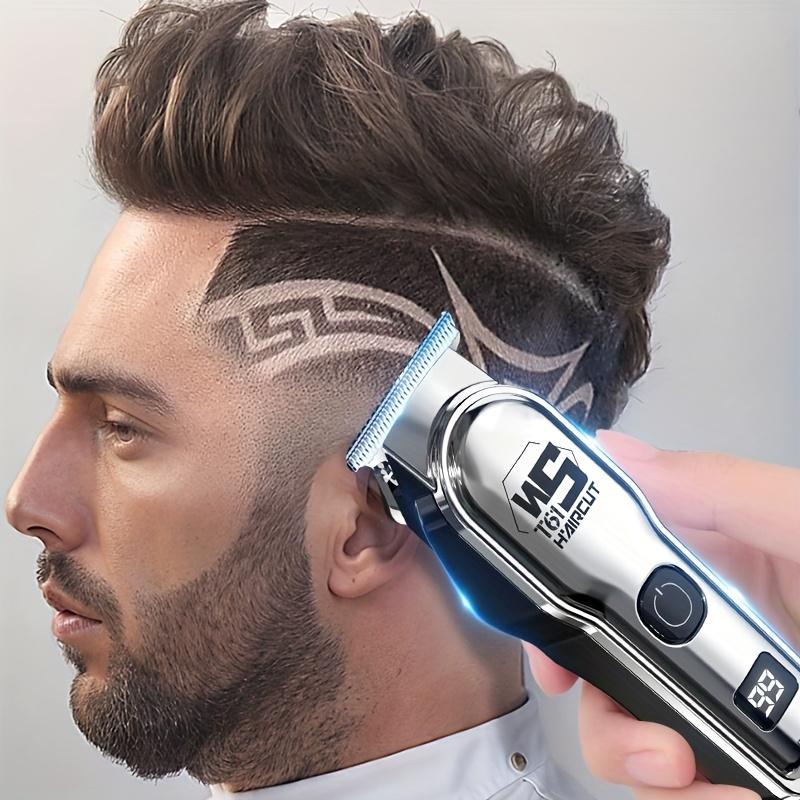 Professional electric hair clipper with limited comb LED digital display USB men's shaving and trimming machine for home use Father's Day