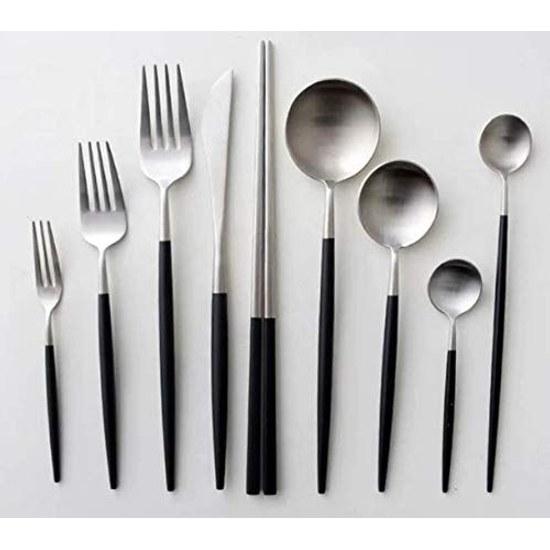 Cutlery Set Stylish Gold Nordic Camping Cutipol Style Basic 5 Pieces 2 Sets Spoon Fork Knife Teaspoon Cake Chopsticks Stainless Steel Glossy Finish