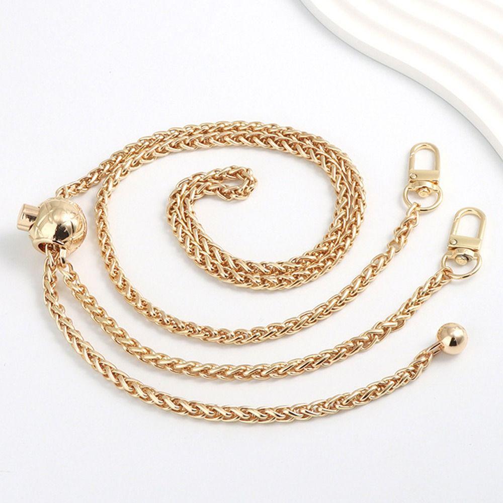 Golden Silvery Metal Bag Chains Adjustable Handbag Handle Chain Durable Shoulder Bag Straps