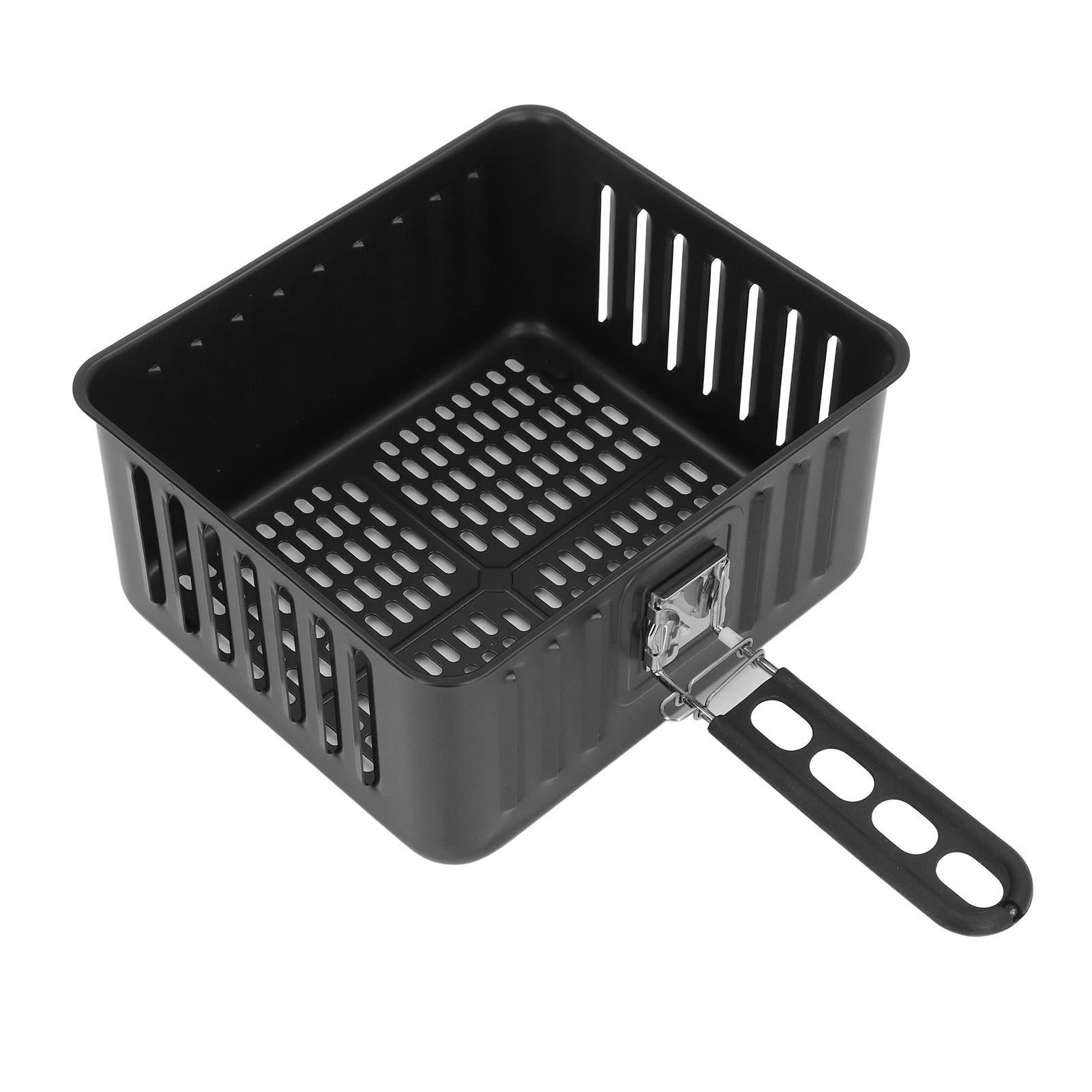 

Fryer Basket Anti Stick Stainless Steel 6L Dishwasher Safe with Detachable Handle Square Fryer Basket for COSORI