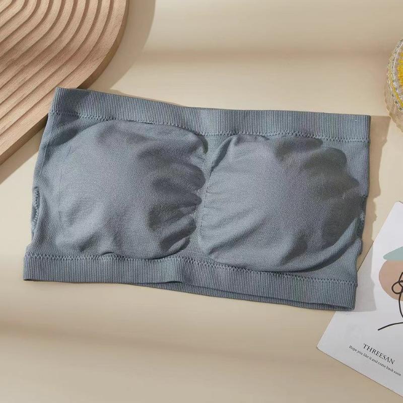 One Piece Summer Sexy Tube Tops Women Strapless Push Up Bra Lingerie Ice Silk Thin Seamless Word Sling Black White Bralette Top