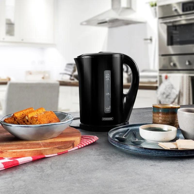 Kitchencook - Cosy Tea - Noir - Bouilloire électrique 1,7 L - 2200 W - ébullition Rapide