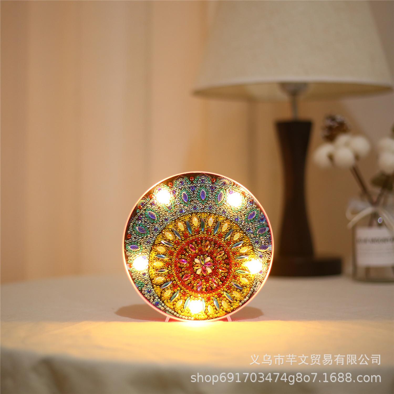 New Diamond Painting Framed Cartoon Animal Night Light 5D Handmade Diy Bedroom Masonry Sticker new zxd014