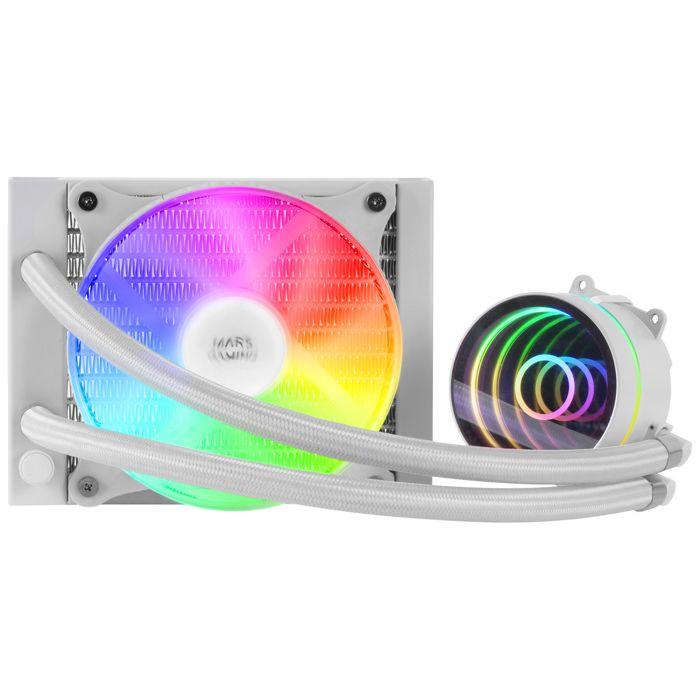 Kit de watercooling aio - mars gaming - ml-one rgb - 120 mm - blanc - compatible socket am4