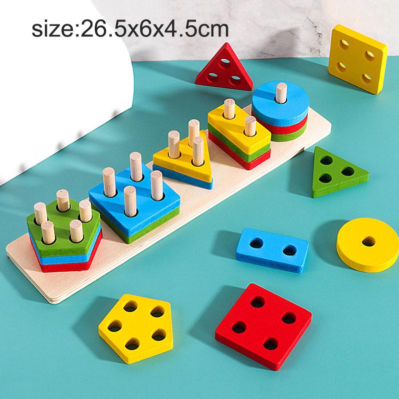 Wooden Puzzle Kids Montessori Toys for Baby 1 2 3 Years Old Alphabet Number Shape Matching Games Children Early Educational Toys