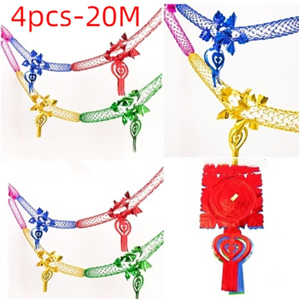 1/4pcs Xmas Gift Christmas Metalic Foil Garland Multi Colour Wedding Accessories Ceiling Wreath Creative Party Supplies