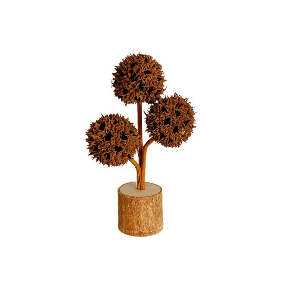 Natural Pinecone Tabletop Pine Cone Ornament Handcrafted Wood Base Holiday Pine Cone Accessories DIY Decoration