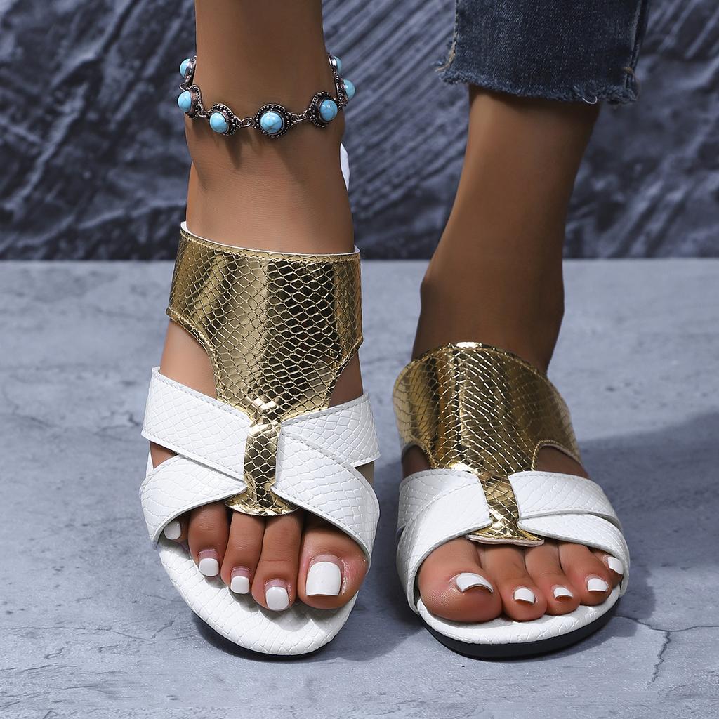 Modische Sportslipper mit runder Spitze und Fischmaul für Damen Sommer Bequeme und elegante Sandalen mit mittlerem Absatz für Damen